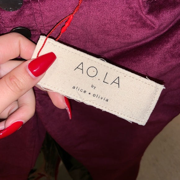 Alice & Olivia STRETCH VELVETHigh Rise Skinny Jeans - Picture 14 of 17